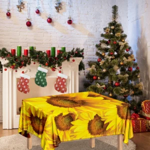Yellow Sunflower Print Tablecloth Kitchen Decor Home Decor