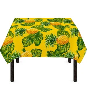 Yellow Tropical Pineapple Pattern Print Tablecloth Kitchen Decor Home Decor