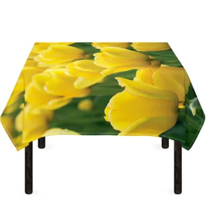 Yellow Tulip Print Tablecloth Kitchen Decor Home Decor