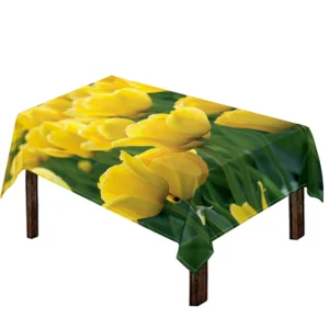 Yellow Tulip Print Tablecloth Kitchen Decor Home Decor