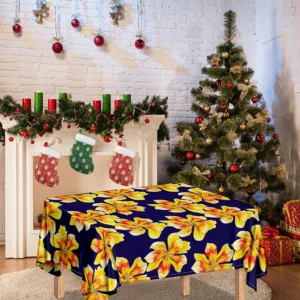 Yellow Watercolor Lily Pattern Print Tablecloth Kitchen Decor Home Decor
