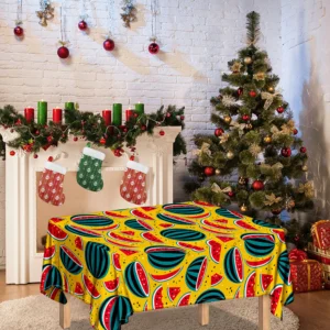 Yellow Watermelon Pieces Pattern Print Tablecloth Kitchen Decor Home Decor
