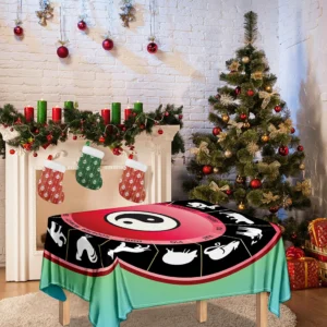 Yin Yang Chinese Zodiac Signs Print Tablecloth Kitchen Decor Home Decor