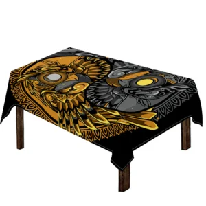 Yin Yang Owl Print Tablecloth Kitchen Decor Home Decor