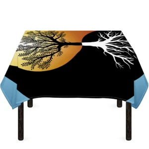 Yin Yang Tree Of Life Print Tablecloth Kitchen Decor Home Decor