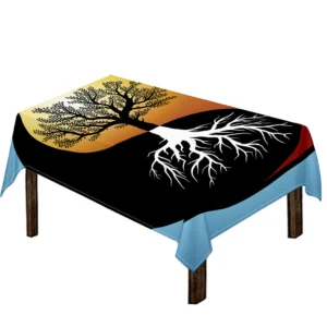 Yin Yang Tree Of Life Print Tablecloth Kitchen Decor Home Decor