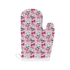 Yorkshire Terrier Pattern Print Design 03 Heat Resistant Oven Mitts & Pot Holders Set