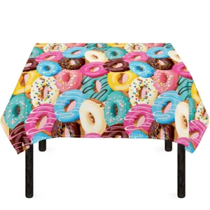 Yummy Donut Pattern Print Tablecloth Kitchen Decor Home Decor