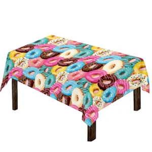 Yummy Donut Pattern Print Tablecloth Kitchen Decor Home Decor