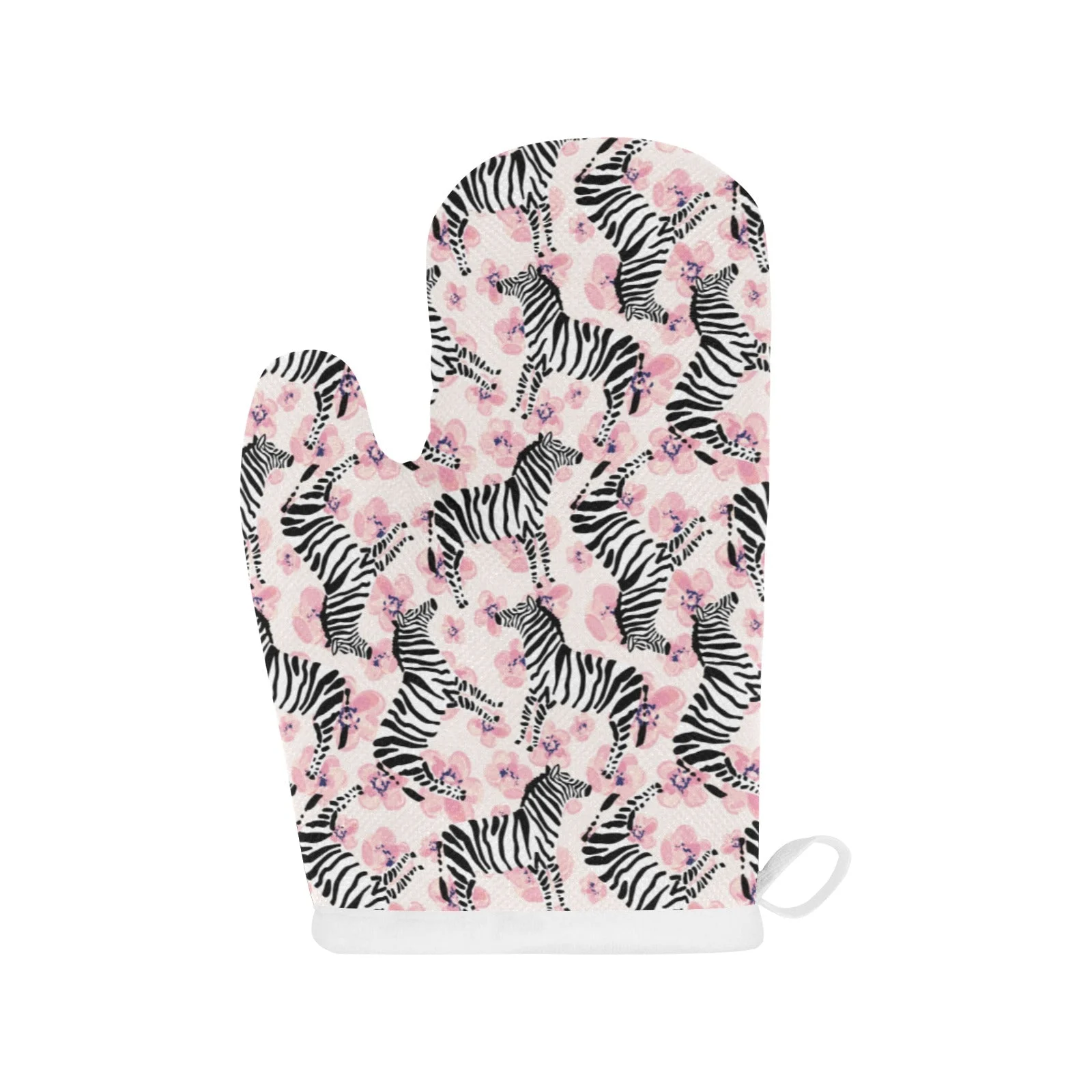 Zebra Pink Flower Background Heat Resistant Oven Mitts Pot Holders Set Zebra Pink Flower Background Heat Resistant Oven Mitts Pot Holders Set