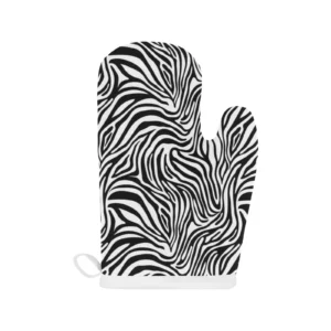 Zebra Skin Pattern Heat Resistant Oven Mitts Pot Holders Set