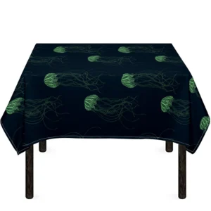 Zentangle Jellyfish Pattern Print Tablecloth Kitchen Decor Home Decor