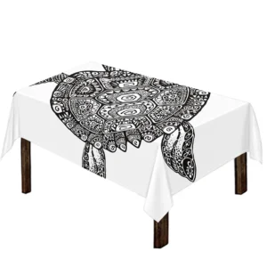 Zentangle Sea Turtle Print Tablecloth Kitchen Decor Home Decor