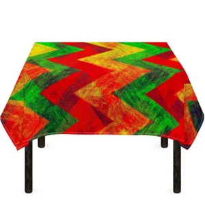 Zig Zag Reggae Pattern Print Tablecloth Kitchen Decor Home Decor