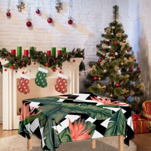 Zig Zag Tropical Pattern Print Tablecloth Kitchen Decor Home Decor