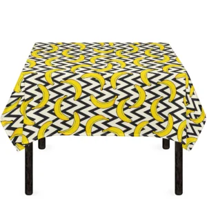 Zigzag Banana Pattern Print Tablecloth Kitchen Decor Home Decor