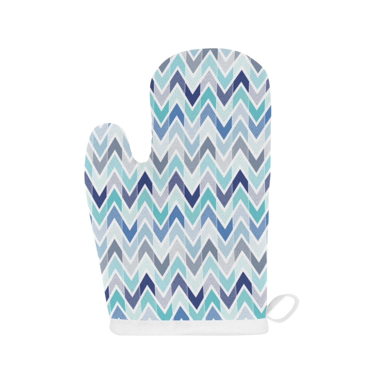 Zigzag Chevron Blue Pattern Heat Resistant Oven Mitts Pot Holders Set Zigzag Chevron Blue Pattern Heat Resistant Oven Mitts Pot Holders Set