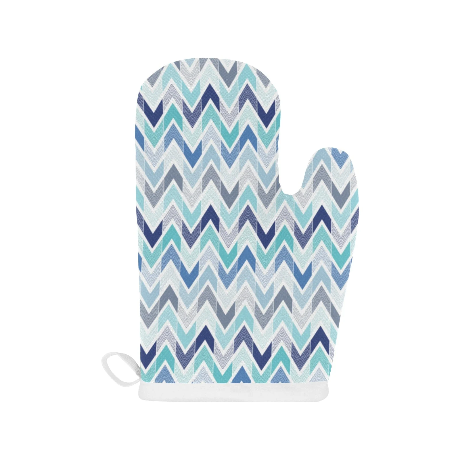 Zigzag Chevron Blue Pattern Heat Resistant Oven Mitts Pot Holders Set Zigzag Chevron Blue Pattern Heat Resistant Oven Mitts Pot Holders Set