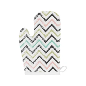 Zigzag Chevron Paint Pattern Heat Resistant Oven Mitts Pot Holders Set