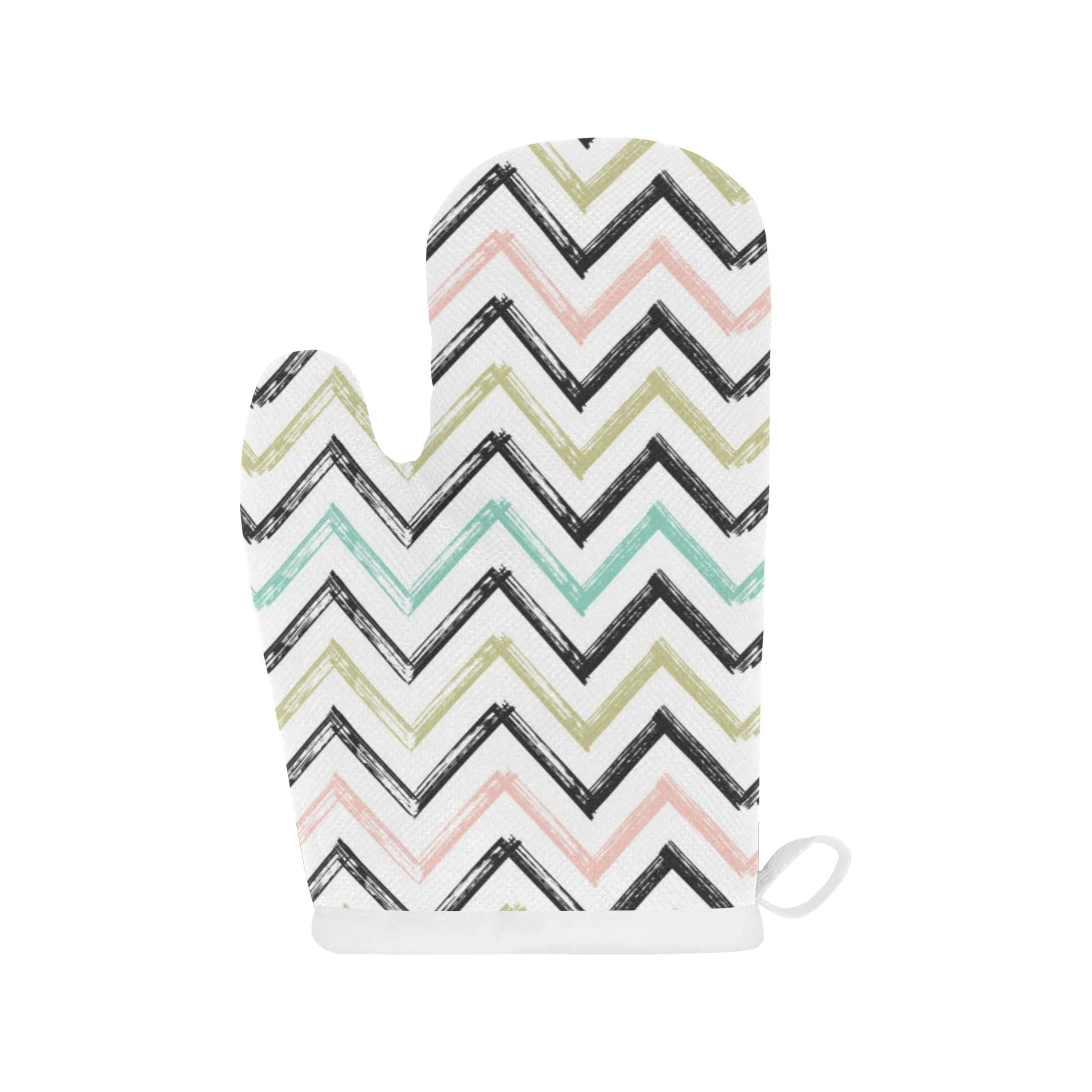 Zigzag Chevron Paint Pattern Heat Resistant Oven Mitts Pot Holders Set Zigzag Chevron Paint Pattern Heat Resistant Oven Mitts Pot Holders Set