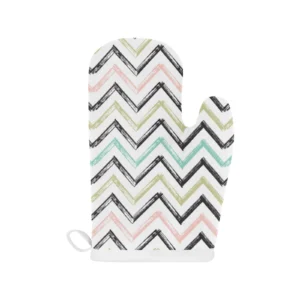 Zigzag Chevron Paint Pattern Heat Resistant Oven Mitts Pot Holders Set