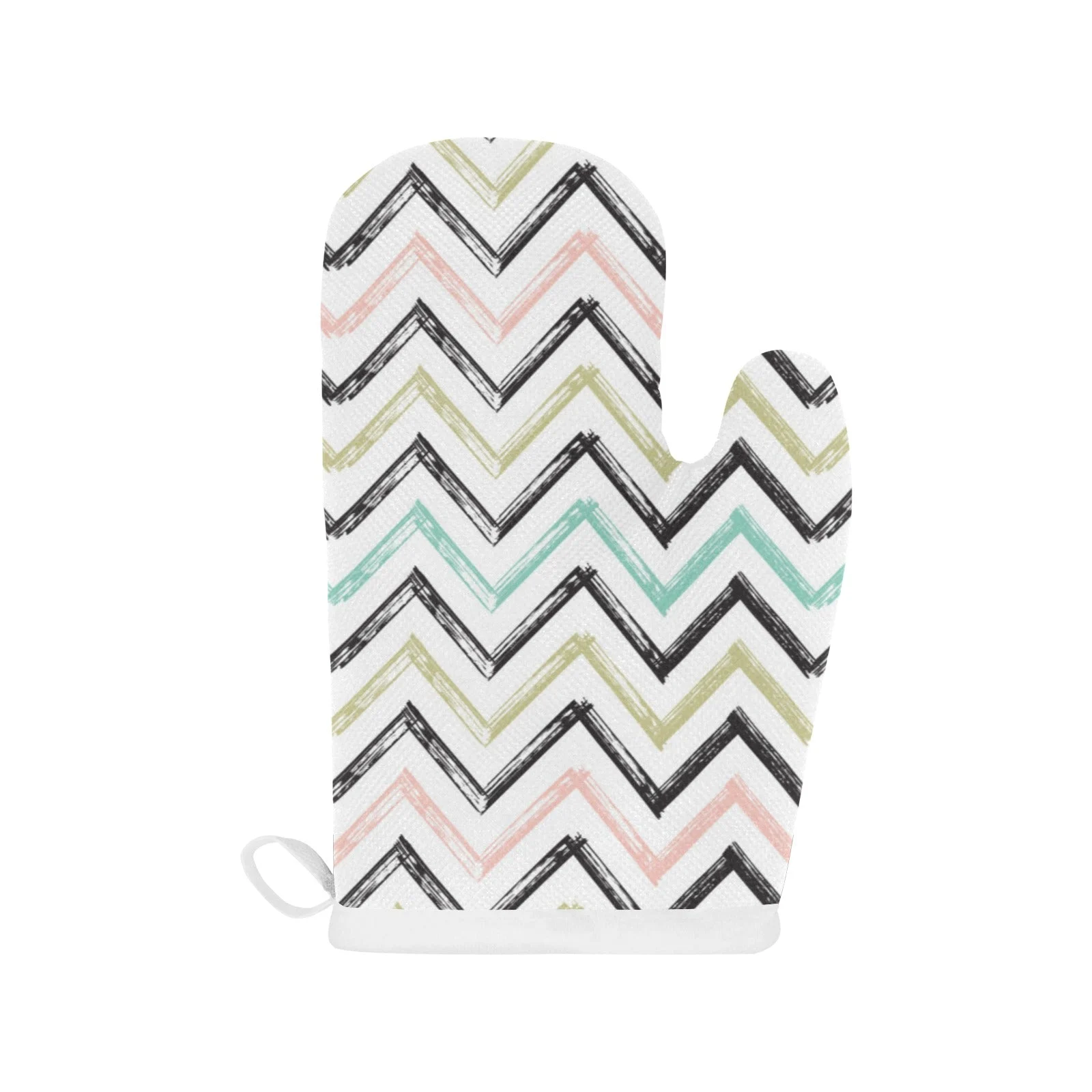 Zigzag Chevron Paint Pattern Heat Resistant Oven Mitts Pot Holders Set Zigzag Chevron Paint Pattern Heat Resistant Oven Mitts Pot Holders Set