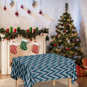 Zigzag Knitted Pattern Print Tablecloth Kitchen Decor Home Decor