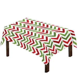 Zigzag Merry Christmas Pattern Print Tablecloth Kitchen Decor Home Decor