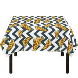 Zigzag Pizza Pattern Print Tablecloth Kitchen Decor Home Decor