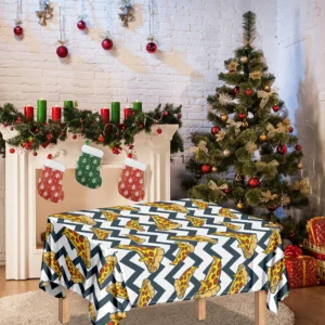 Zigzag Pizza Pattern Print Tablecloth Kitchen Decor Home Decor