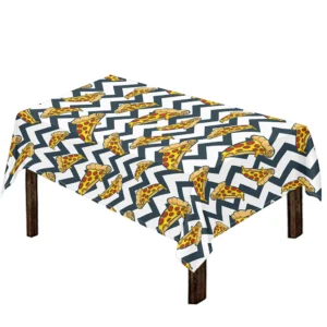 Zigzag Pizza Pattern Print Tablecloth Kitchen Decor Home Decor