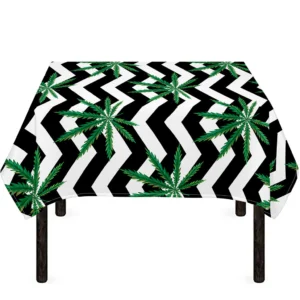 Zigzag Weed Pattern Print Tablecloth Kitchen Decor Home Decor