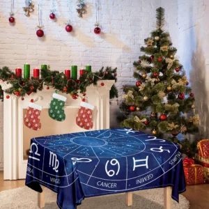 Zodiac Signs Wheel Print Tablecloth Kitchen Decor Home Decor