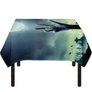 Zombie Hand Rising From Grave Print Tablecloth Kitchen Decor Home Decor